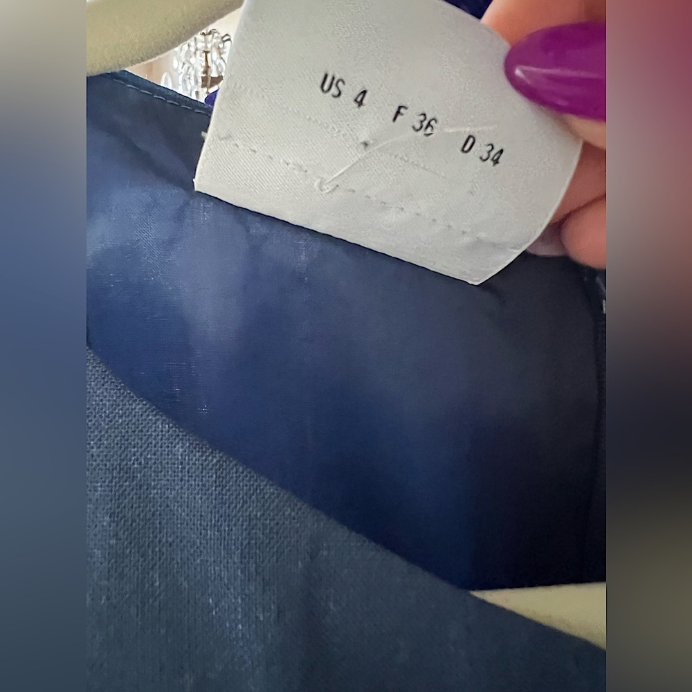 Akris Punto A Line Wool Colorblock Pleated Dress Size 4 Blue - Picture 3 of 6
